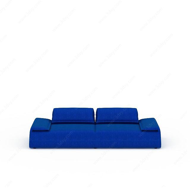 蓝色沙发床3D模型