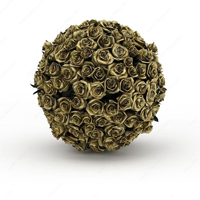 玫瑰花球3D模型