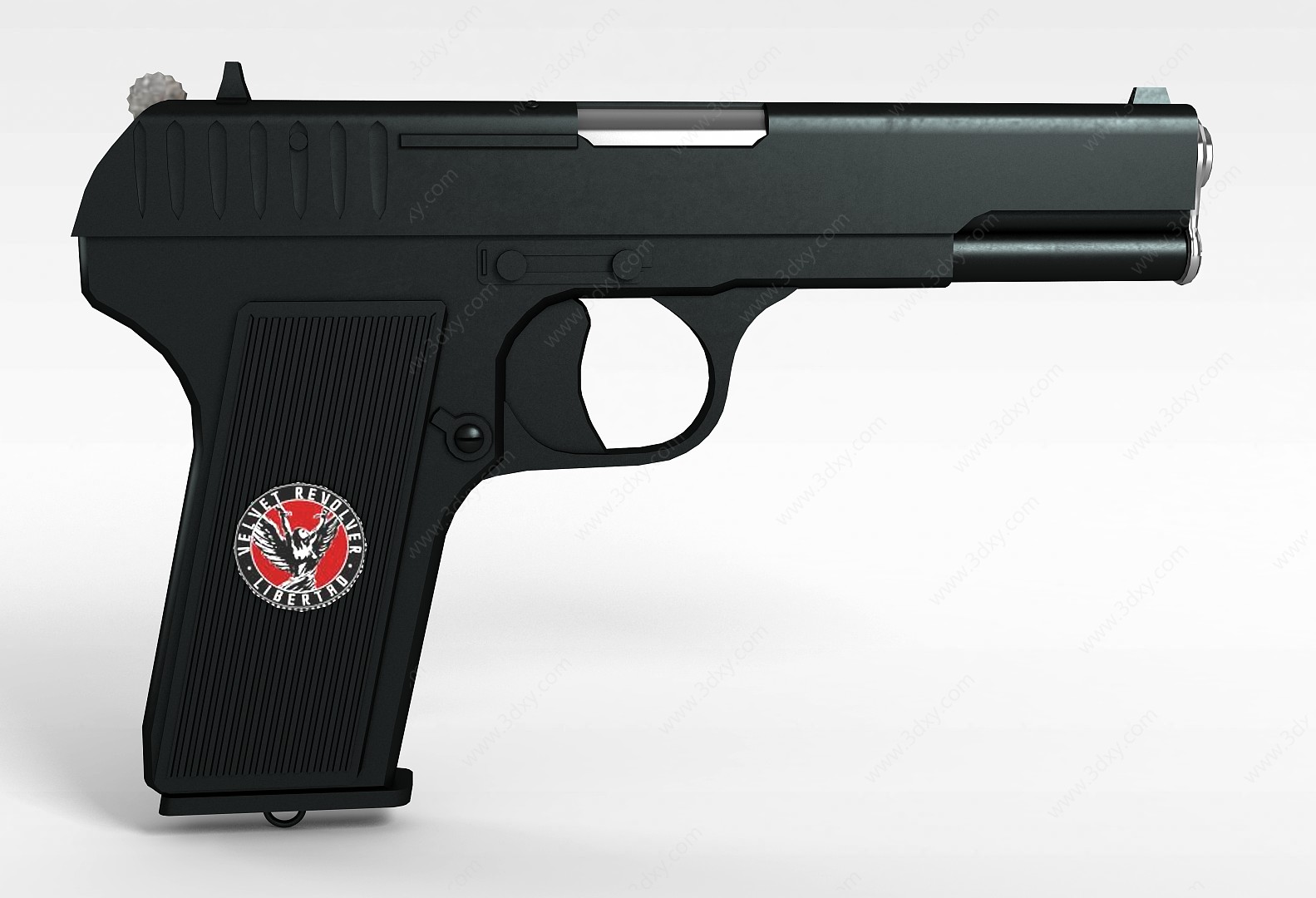 黑色小手枪3D模型