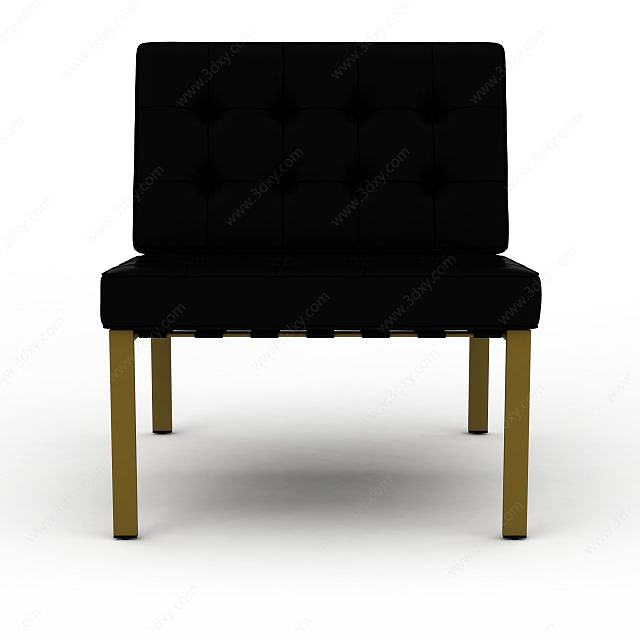 黑色单人椅3D模型