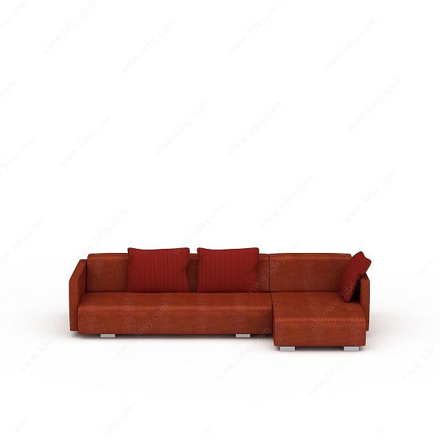 橙色沙发3D模型