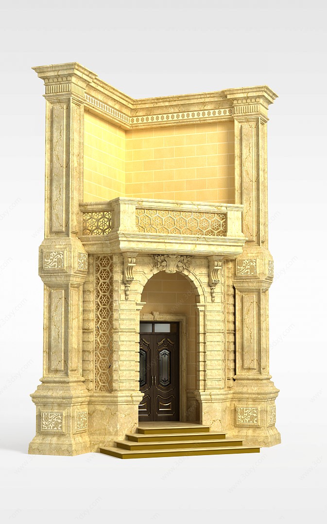 欧式建筑大门3D模型