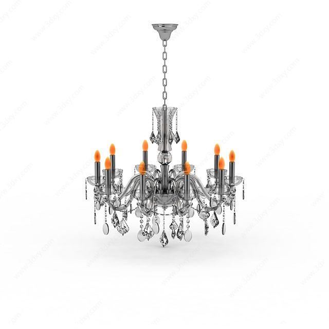烛台式金属吊灯3D模型