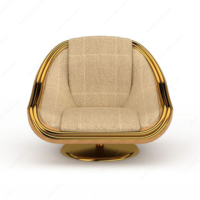 金色休闲椅3D模型