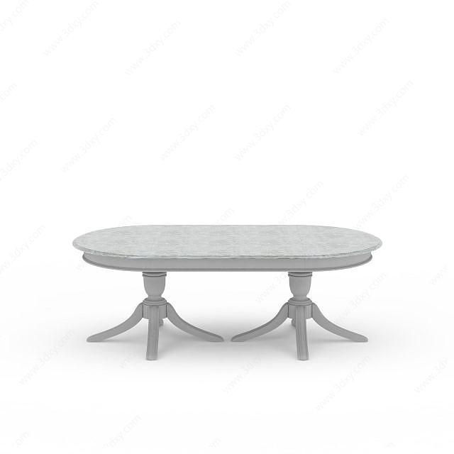 欧式椭圆餐桌3D模型