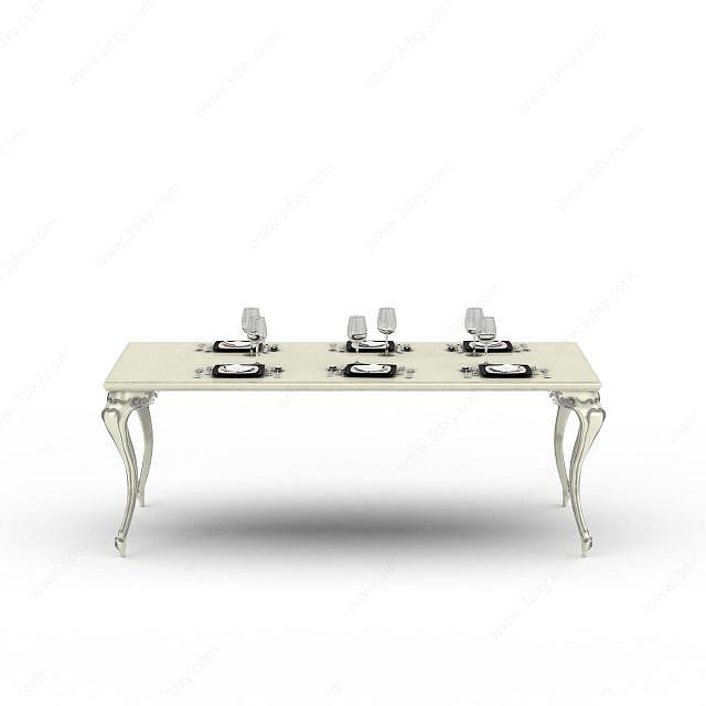 精简西式餐桌3D模型