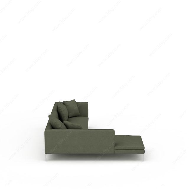 极简转角沙发组合3D模型