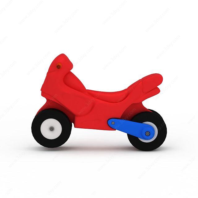红色儿童玩具车3D模型
