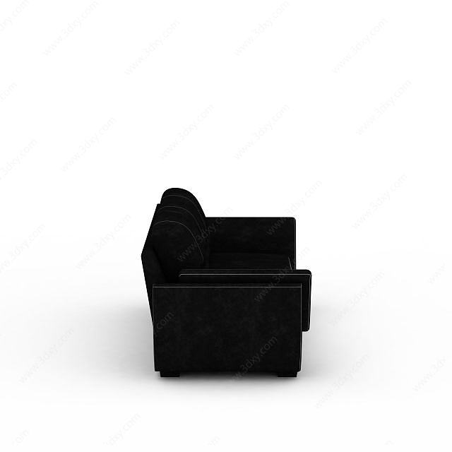 炫酷黑色条纹双人休闲沙发3D模型