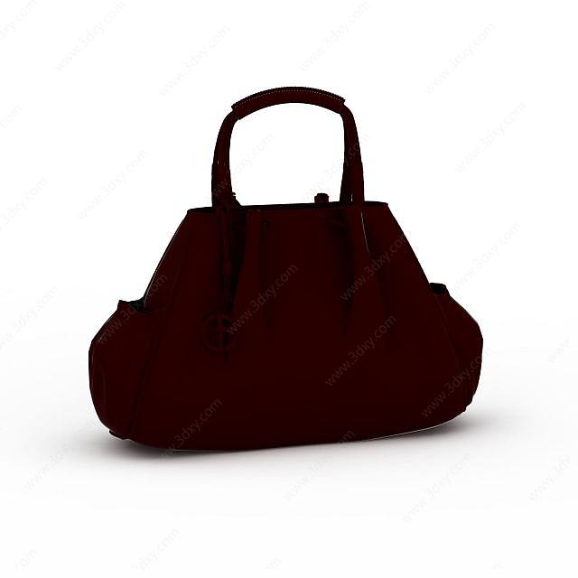 时尚女士红色手提包3D模型