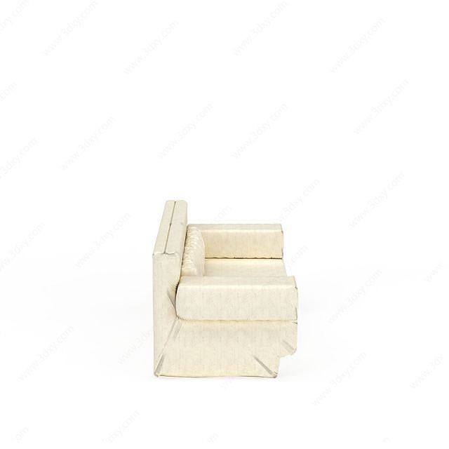 高档米色扶手沙发3D模型