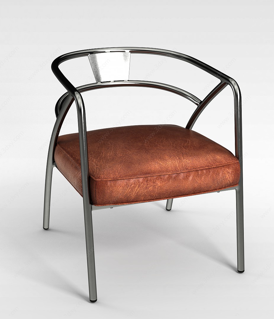 铁艺皮椅子3D模型