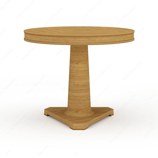 圆形木桌3D模型