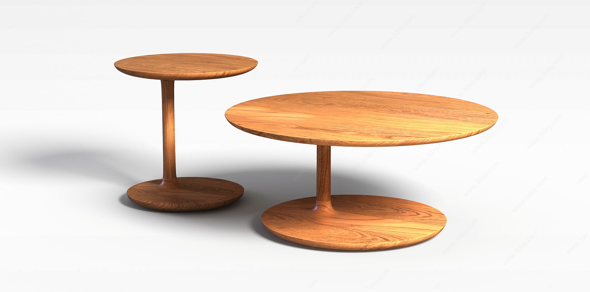圆形木质餐桌3D模型