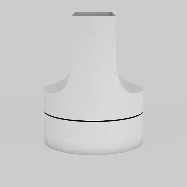 白色简易吸顶灯3D模型