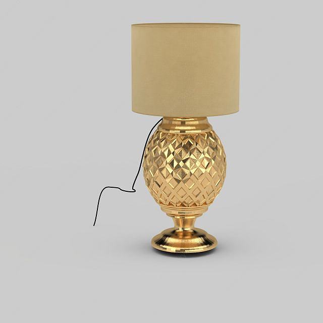 金色阿拉伯风格台灯3D模型