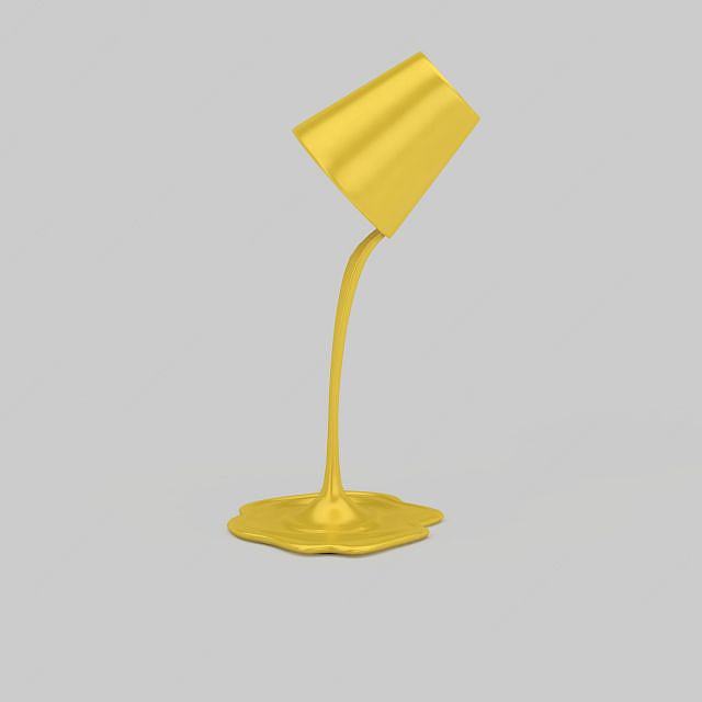 豪华金色金属台灯3D模型