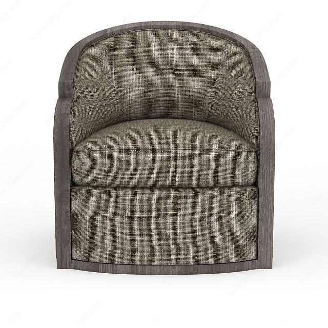 高档灰色布艺单人沙发3D模型