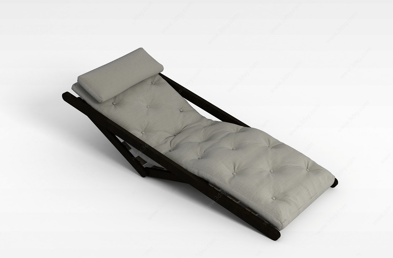软包布艺卧式长躺椅3D模型
