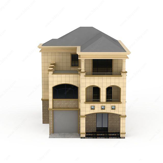 欧式三层小别墅3D模型