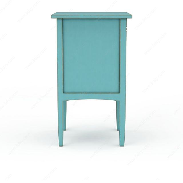 精美欧式蓝色实木雕花柜子3D模型