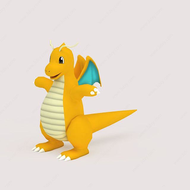 Dragonite口袋妖怪3D模型
