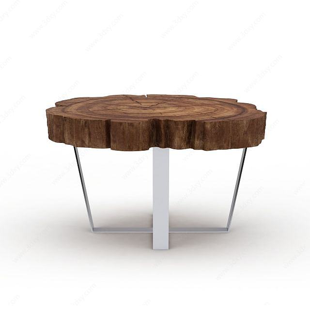木桩桌3D模型