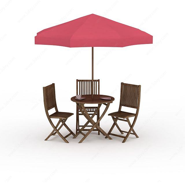 户外遮阳伞座椅3D模型