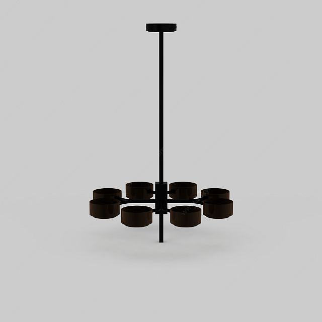 精美褐色大厅吊灯3D模型