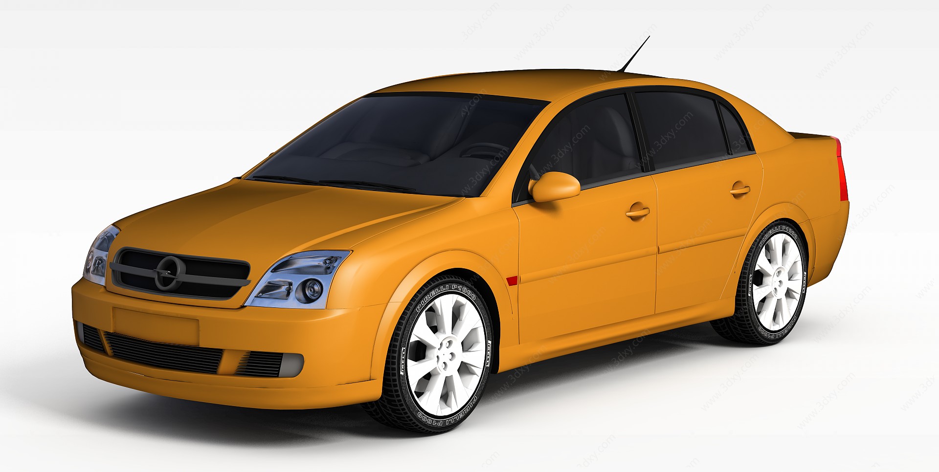 现代姜黄色小汽车3D模型