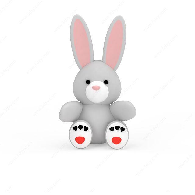 儿童毛绒玩具小兔3D模型