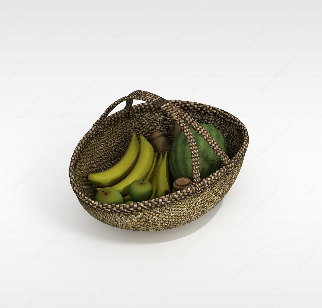 编织水果篮3D模型