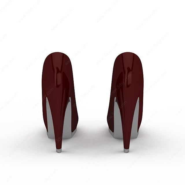 红色高跟鞋3D模型