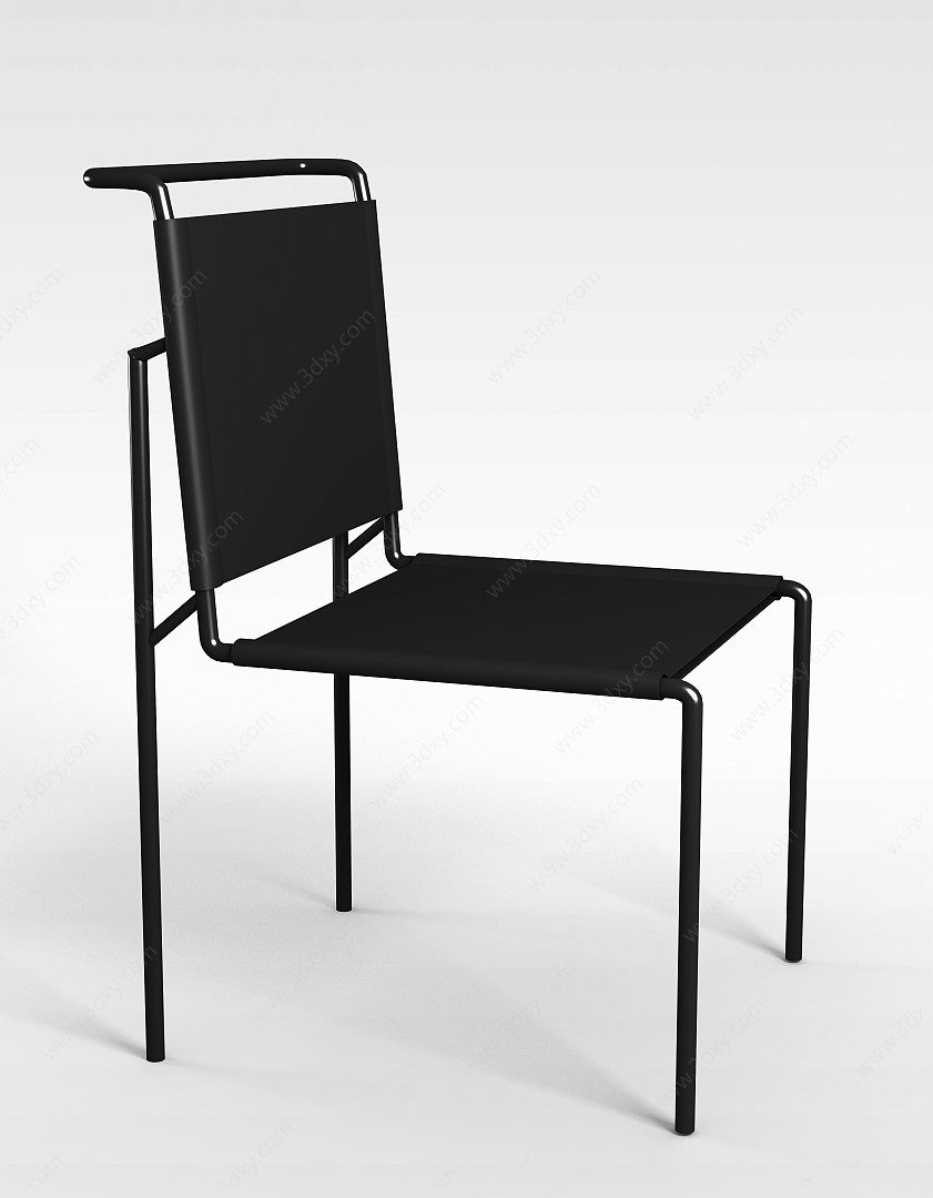 极简主义黑色餐椅3D模型