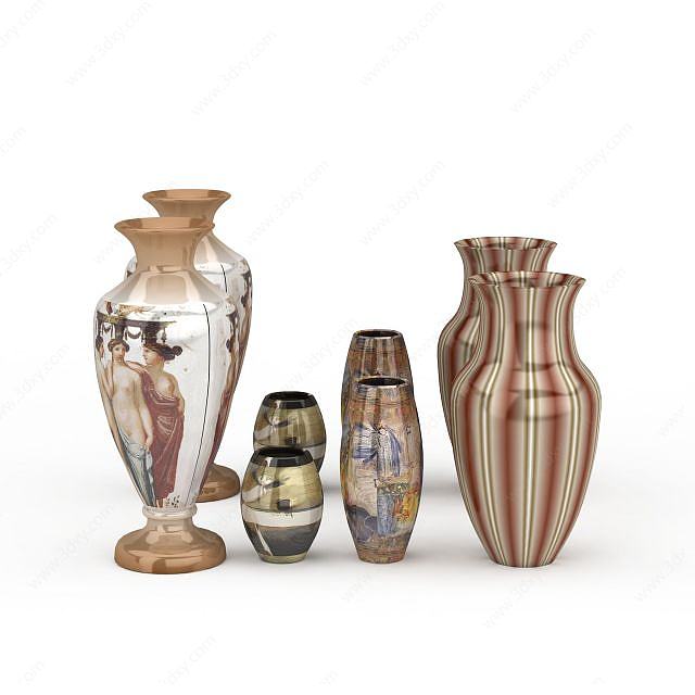 阿拉伯风格彩釉花瓶3D模型
