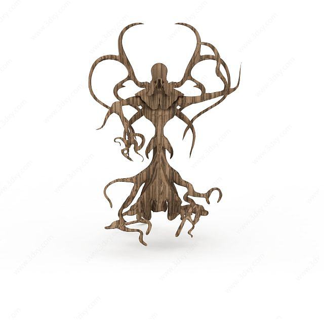 树妖造型木雕装饰品3D模型
