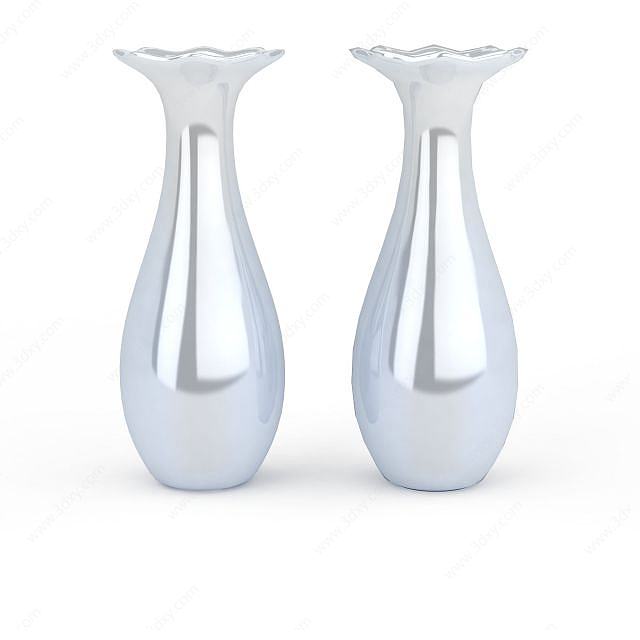 精美白色瓷器花瓶3D模型