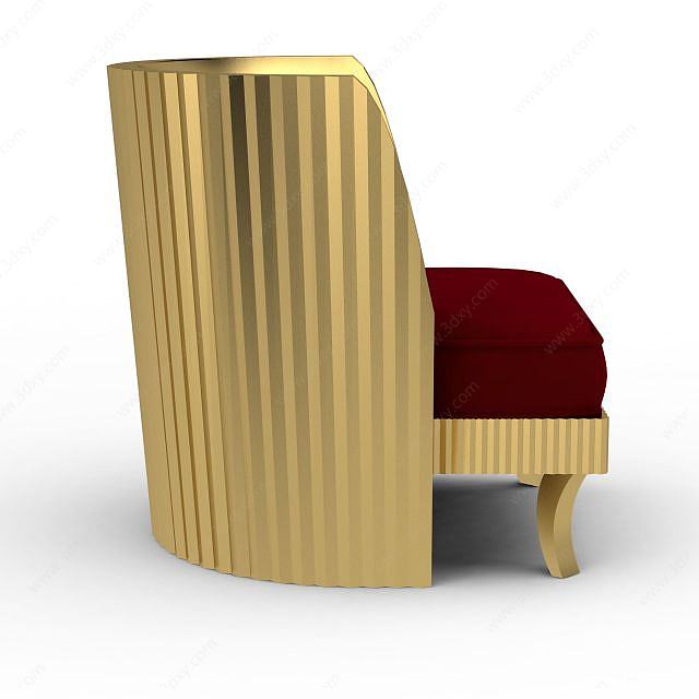 单人红色坐椅沙发3D模型