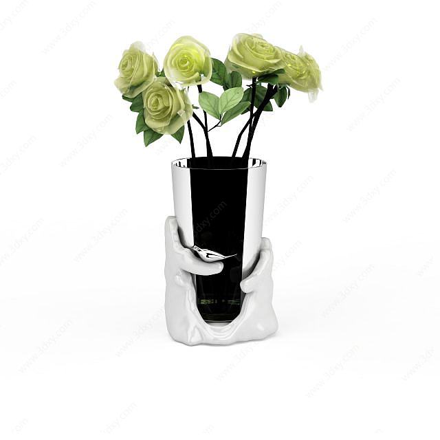 创意拼色花瓶3D模型