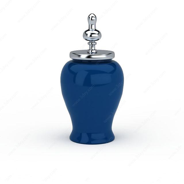 精美蓝色瓶罐艺术摆件3D模型