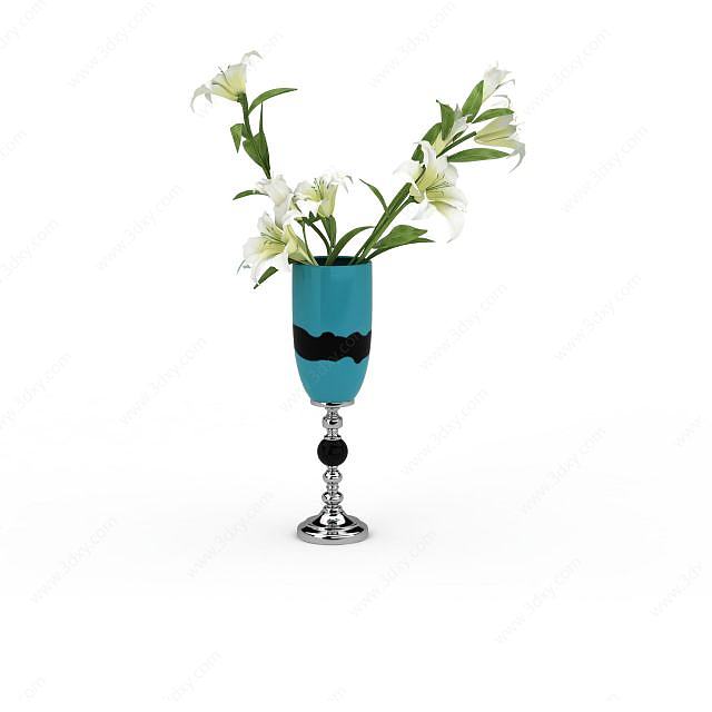 百合花瓶3D模型