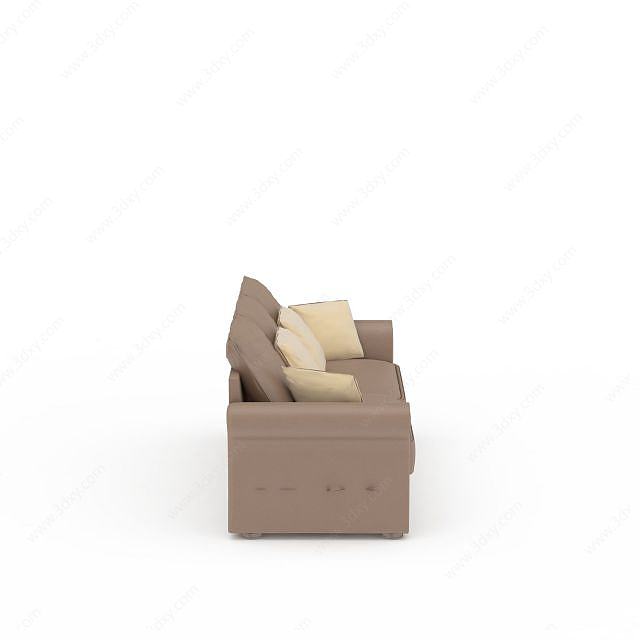 双人软包沙发3D模型