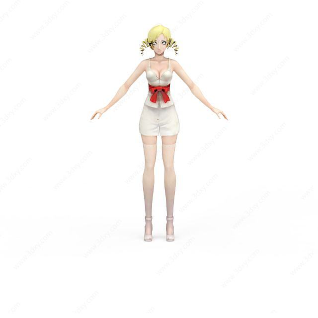 游戏人物性感女郎3D模型