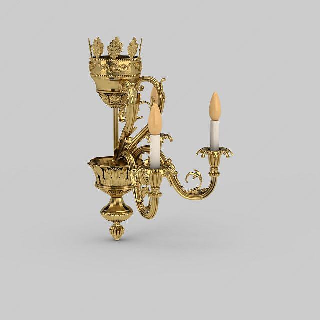 豪华金色雕花壁灯3D模型