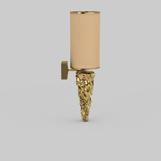 精美金色雕花圆筒壁灯3D模型