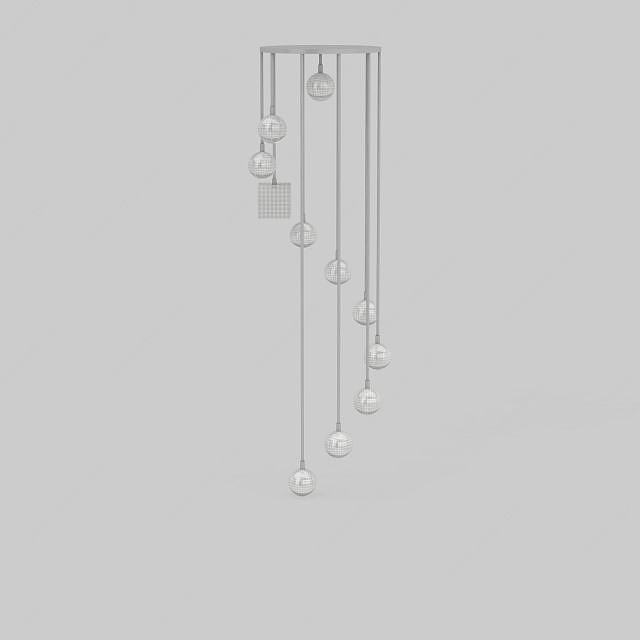 精美水晶垂帘吊灯3D模型