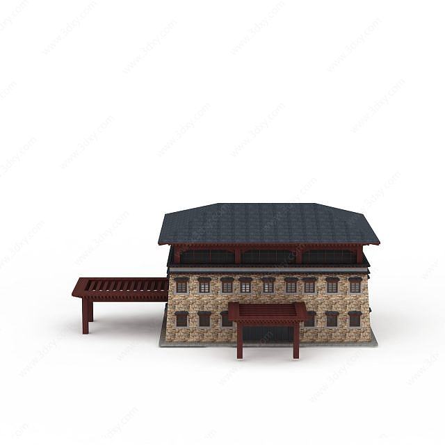 藏式房屋3D模型