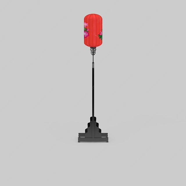 中式大红灯笼落地灯3D模型