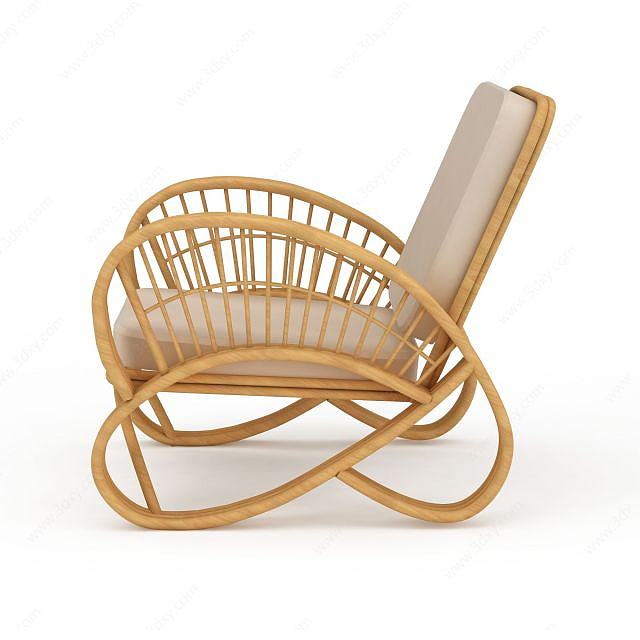 现代休闲藤椅3D模型