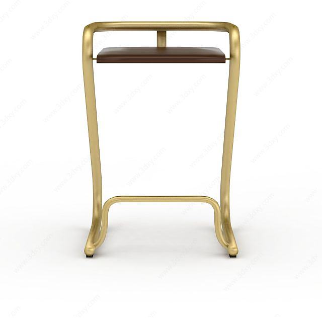 现代金色吧台椅3D模型